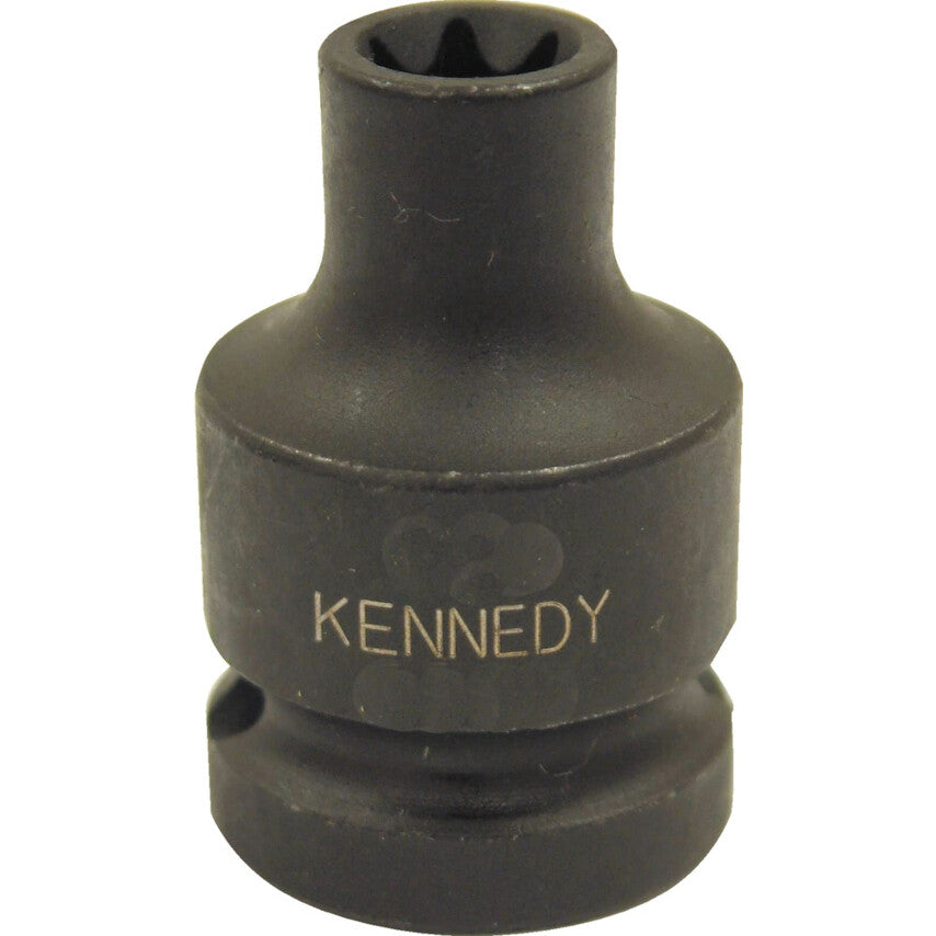 1/2in. Drive, Standard Torx Impact Socket, E14, E-Torx, Black Oxide Finish