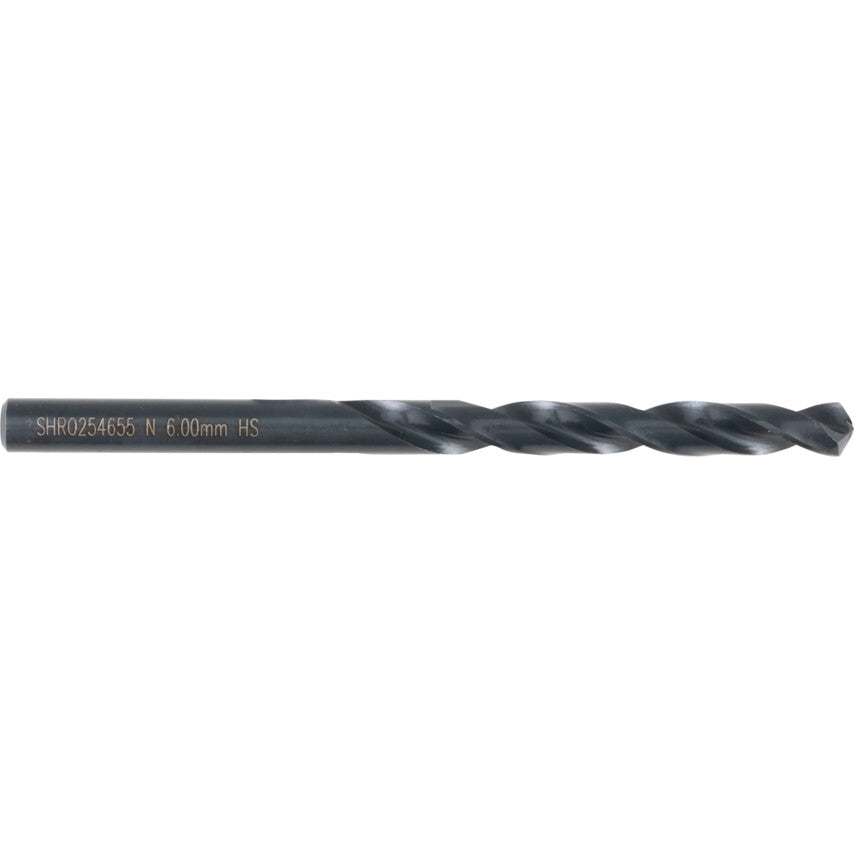 Jobber Drill, 6mm, Normal Helix, High Speed Steel, Black Oxide