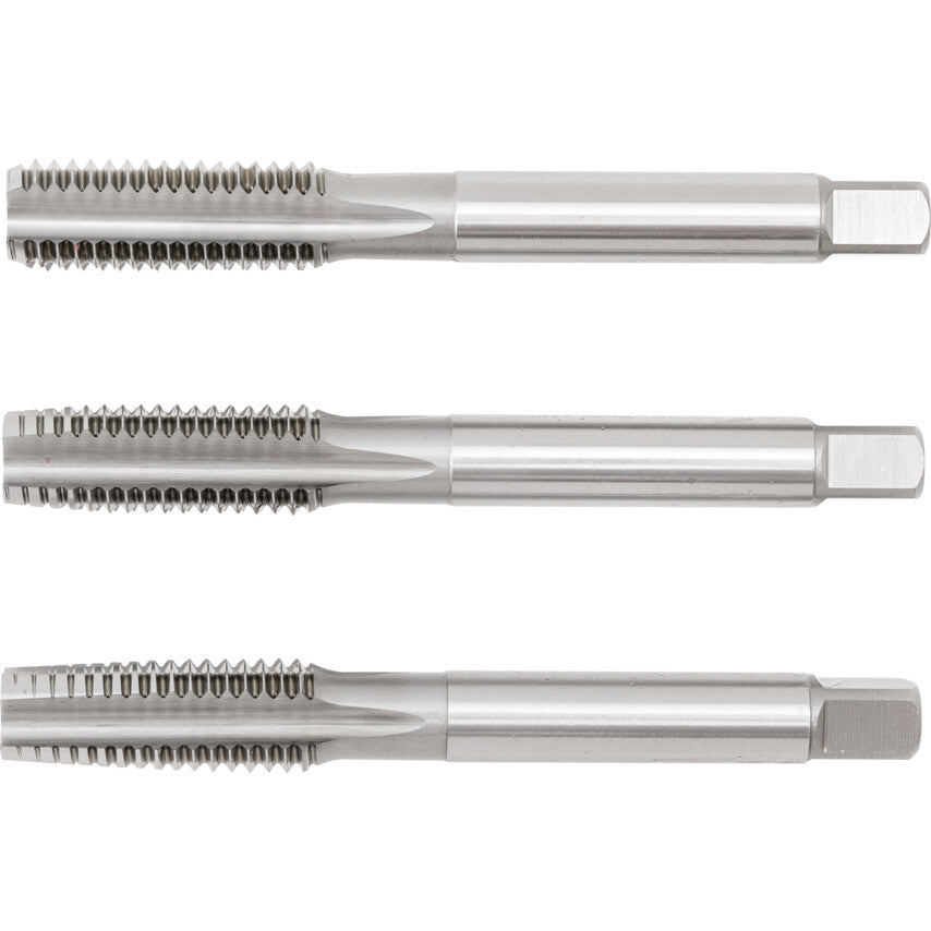 Hand Tap Set , M12 x 1.75mm, Metric Coarse, High Speed Steel, Bright, Set of 3