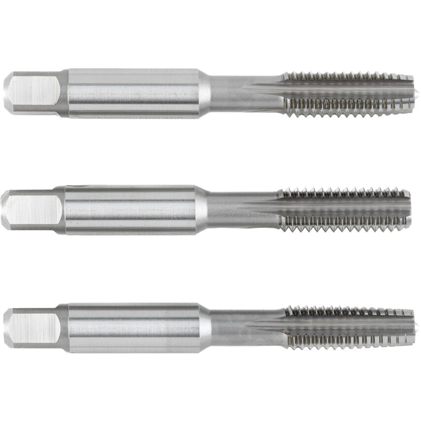 Hand Tap Set , 3/8in. x 16, UNC, High Speed Steel, Bright, Set of 3