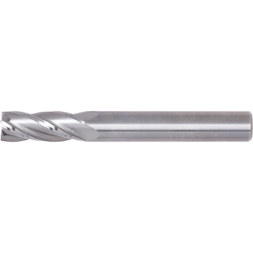 End Mill, Regular, Plain Round Shank, 8mm, Bright, Carbide, 4fl