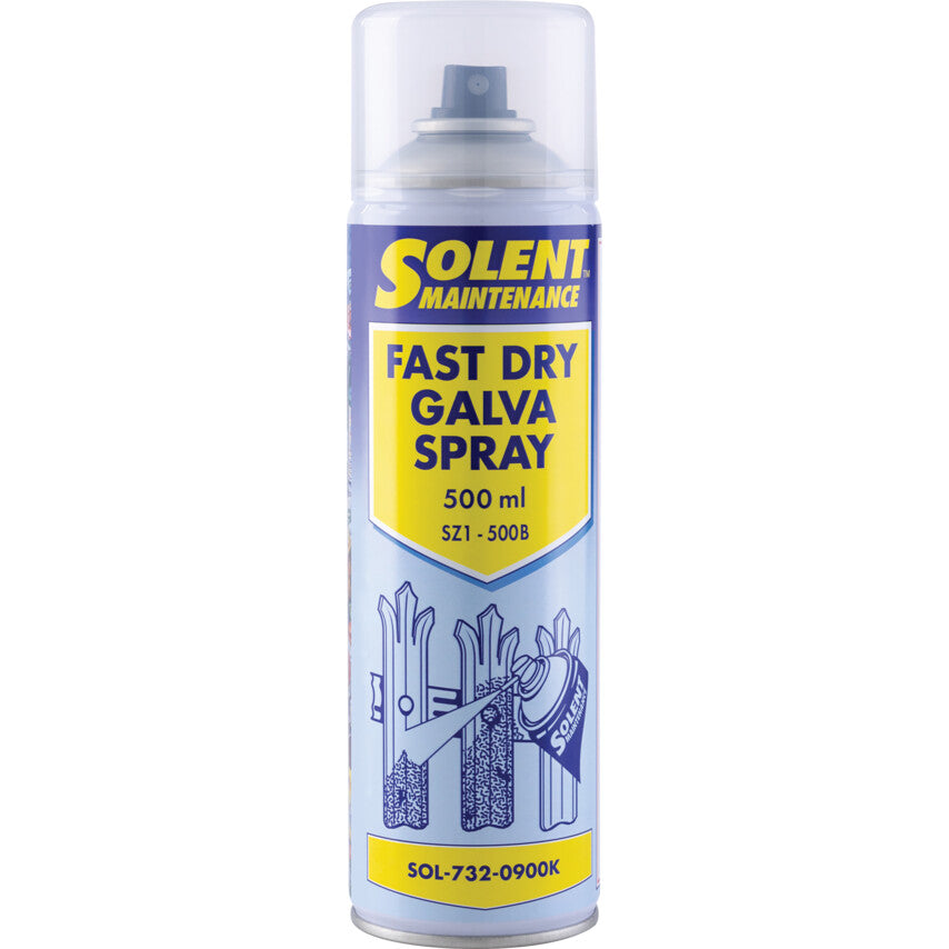 SZ1-500B, Cold Zinc Galvanising, Silver, Aerosol, 500ml