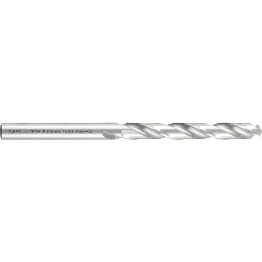 Jobber Drill, 6mm, Normal Helix, Cobalt High Speed Steel, Bright