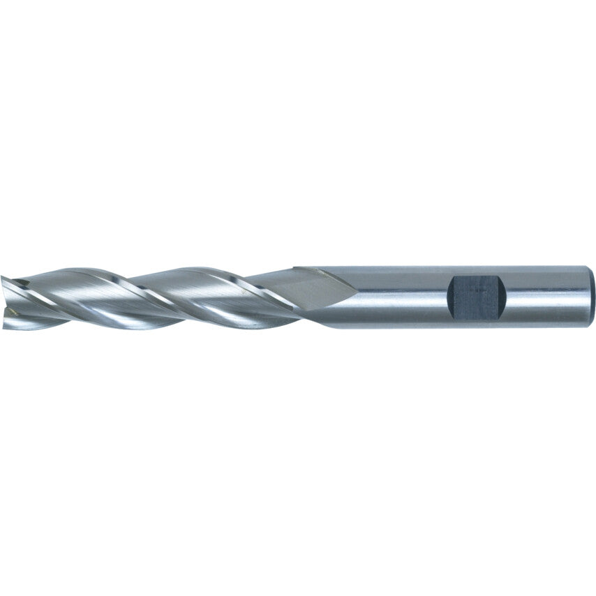 07, Long Series, Slot Drill, 8mm, 3 fl, Weldon Flat, Cobalt High Speed Steel, Uncoated