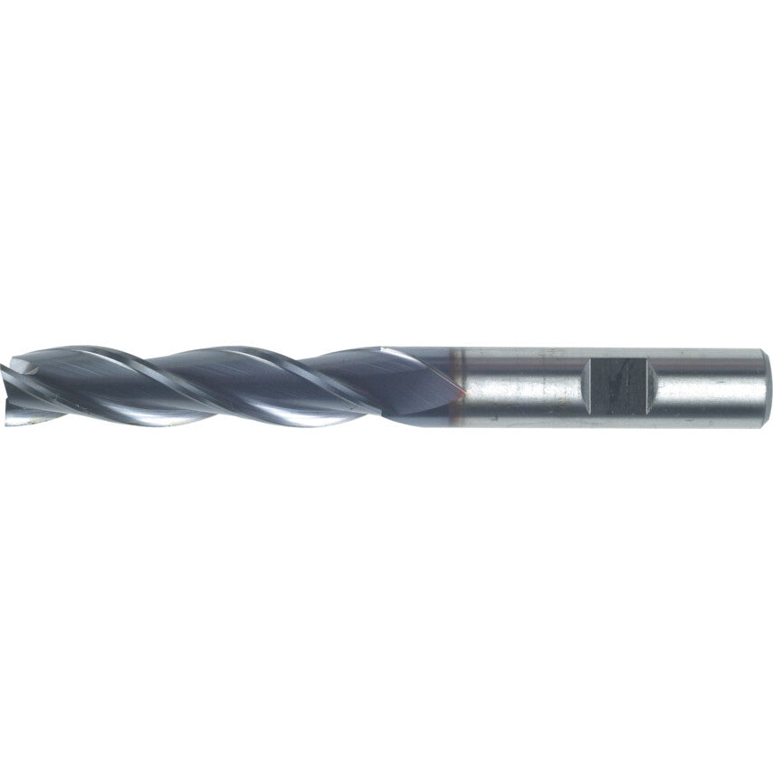 07, Long Series, Slot Drill, 8mm, 3 fl, Weldon Flat, Cobalt High Speed Steel, TiCN