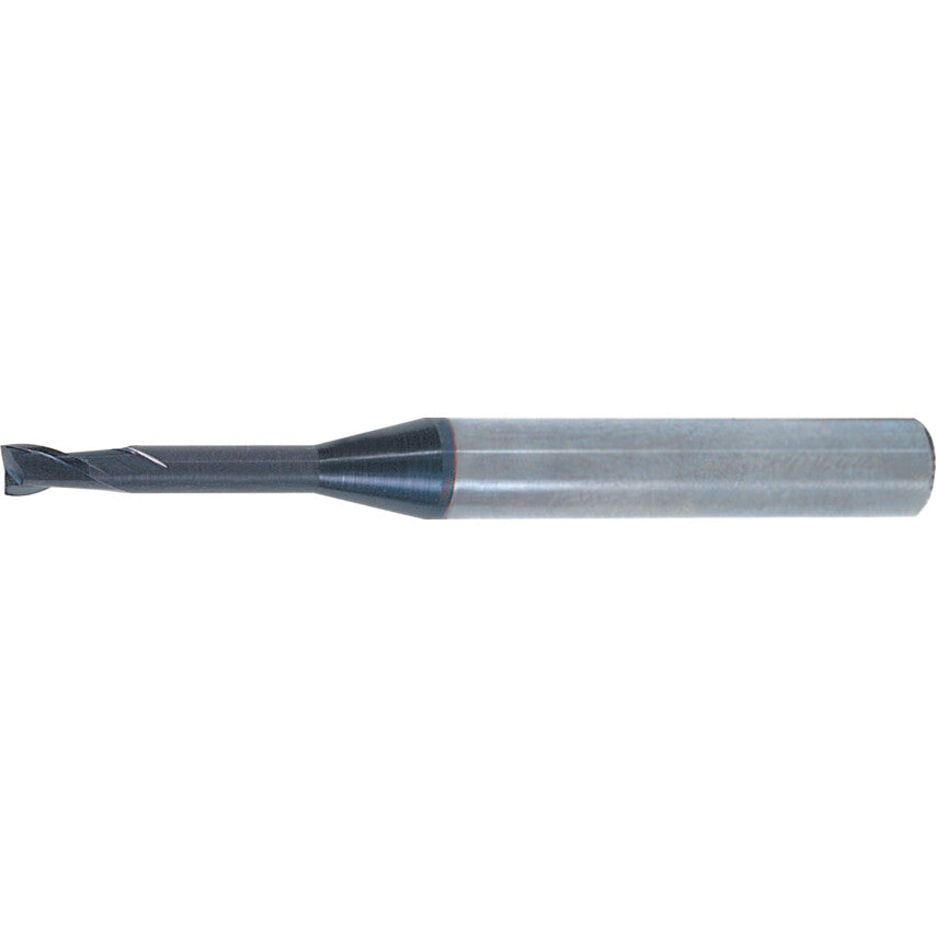 Long Slot Drill, 2mm, 2fl, Plain Round Shank, Carbide, AlTiN