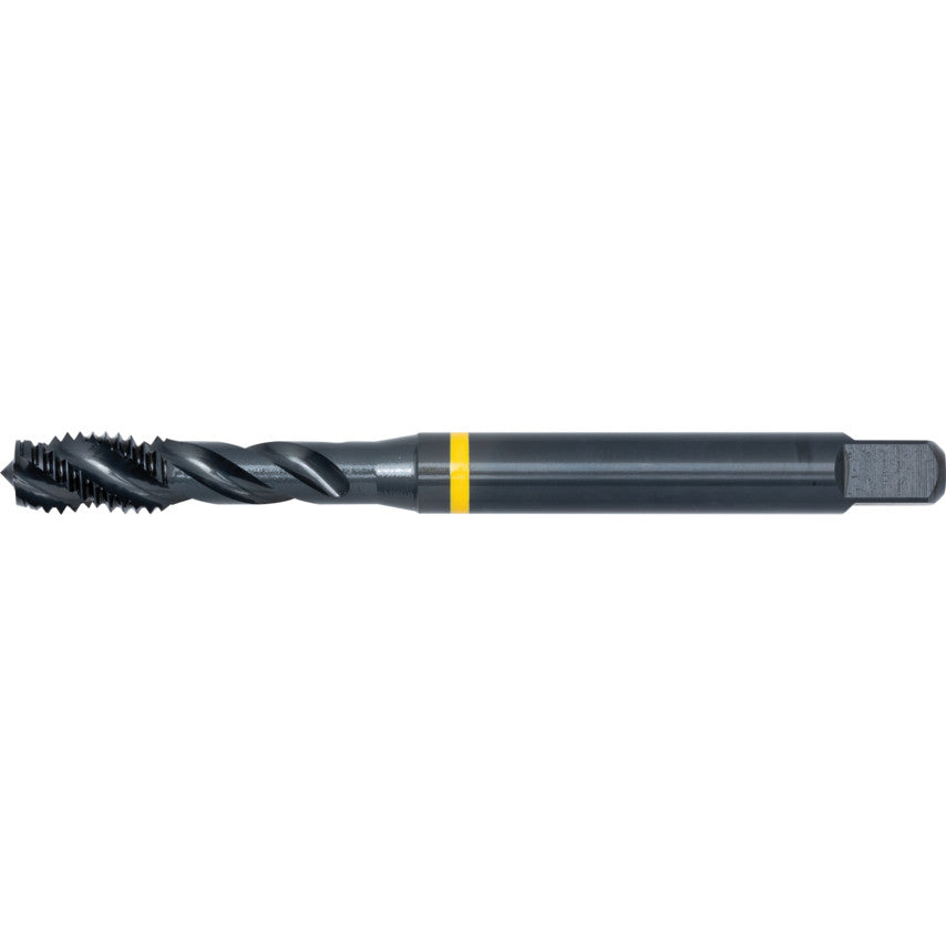 Machine Tap, M8 x 1.25mm, Metric Coarse, Spiral Flute, Vanadium High Speed Steel, Steam Tempered, Yellow