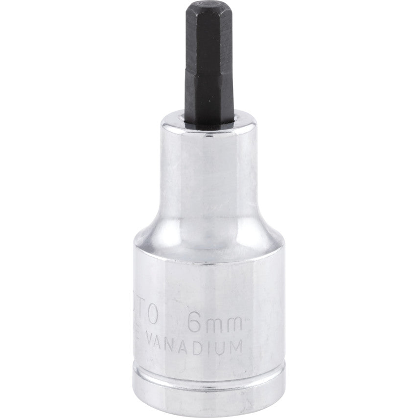1/2in. Drive, Standard Hexagon Bit Socket, 6mm, Metric, Polished Finish