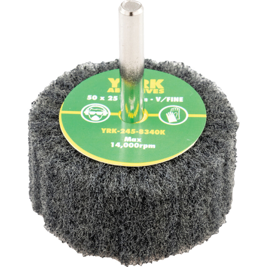 Non-Woven Flap Wheel, 50 x 25 x 6mm, Very Fine, Aluminium Oxide