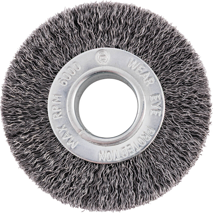 Industrial Rotary Wire Brush - Crimped - 30 SWG  - 100 x 28 x 30mm