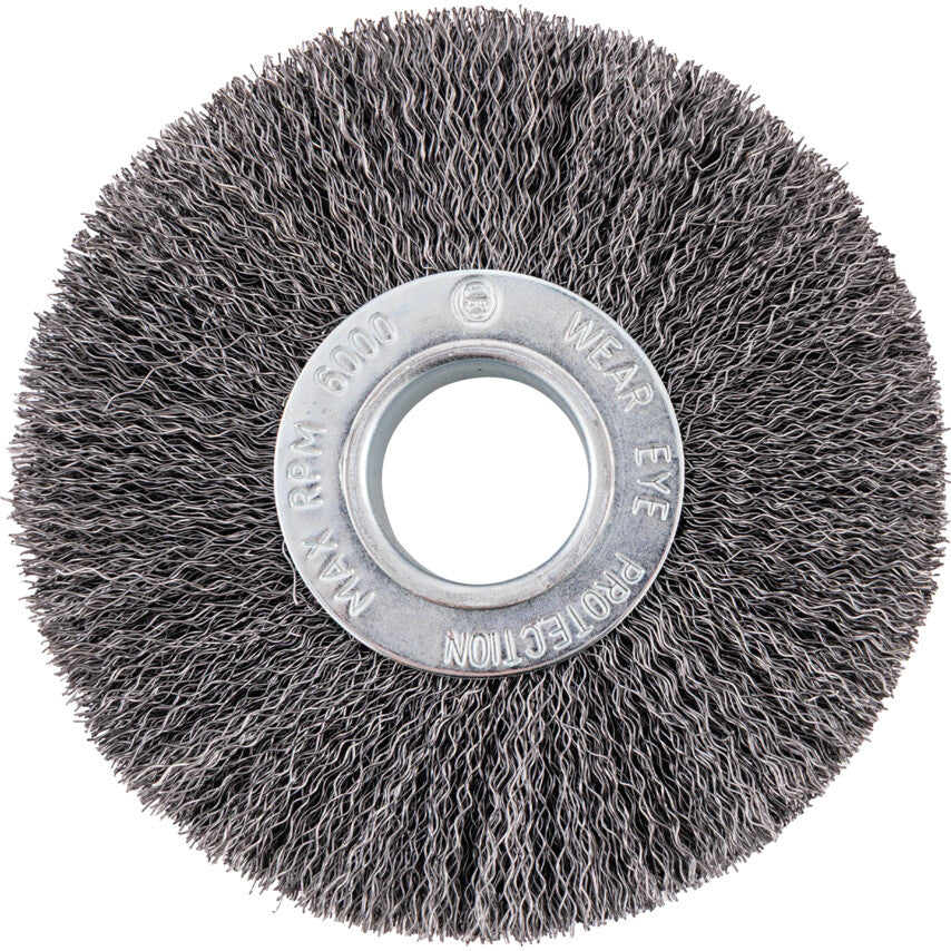 Industrial Rotary Wire Brush - Crimped - 30 SWG  - 125 x 30 x 30mm