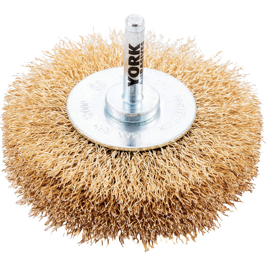 30SWG Shaft Mounted Brass Coated Brush 80 x 20mm