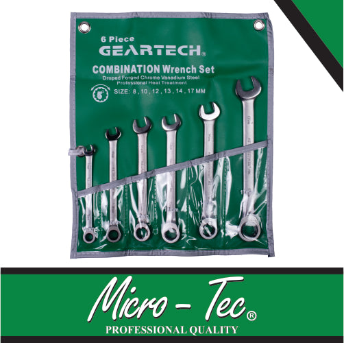 Micro-Tec 8mm - 17mm Ratchet Spanner Set