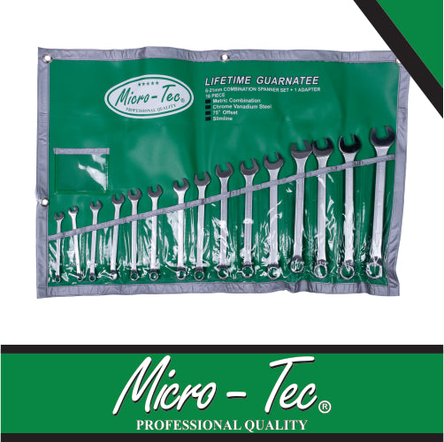 Micro-Tec 6mm - 21mm Combination Spanner Set