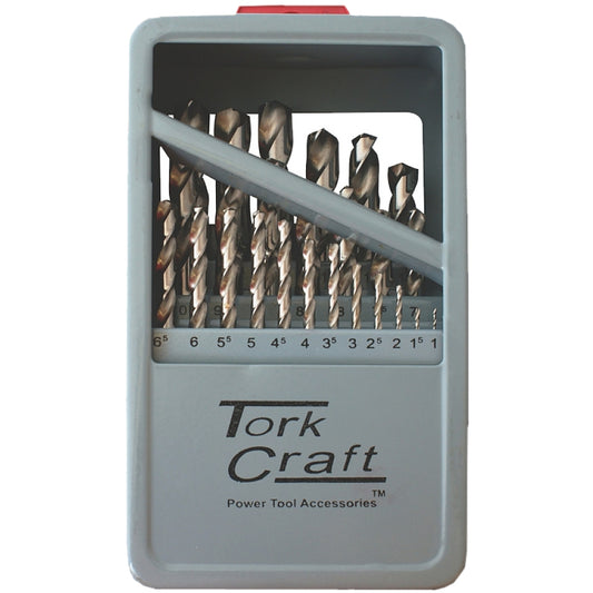 TorkCraft 25-Piece HSS Ground Bright Finish Drill Bit Set