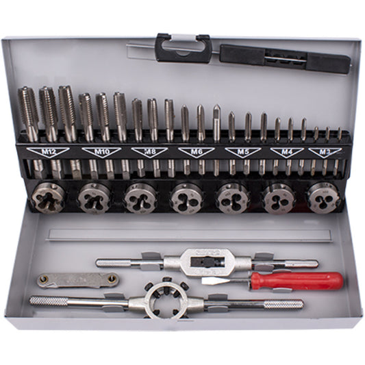 Tork Craft 32-Piece HSS Tap and Die Set in Steel Case