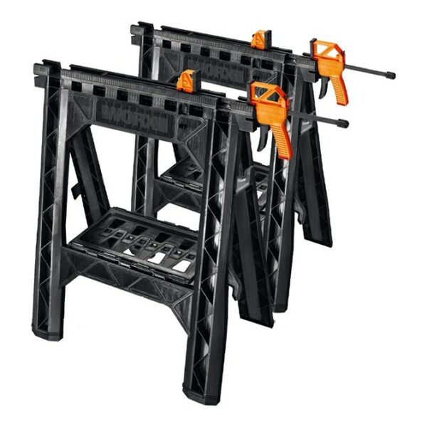 Clamping Sawhorses With Bar Clamps - Twin Set