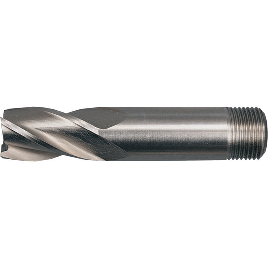 E410T, End Mill, Short, 16mm, Threaded Shank , 4fl, High Speed Steel, Bright
