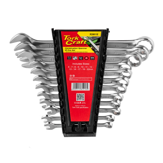 Tork Craft 6mm - 22mm Combination Spanner Set 12 Piece