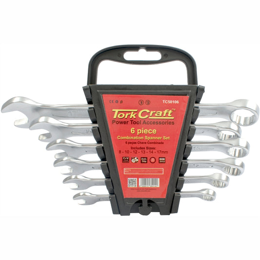 Tork Craft 8mm - 17mm Combination Spanner Set 6 Piece