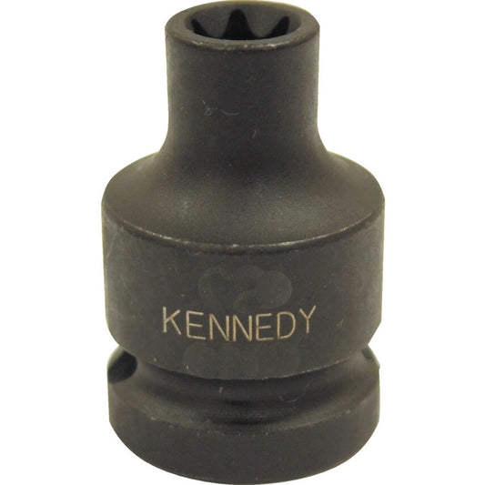 1/2in. Drive, Standard Torx Impact Socket, E14, E-Torx, Black Oxide Finish