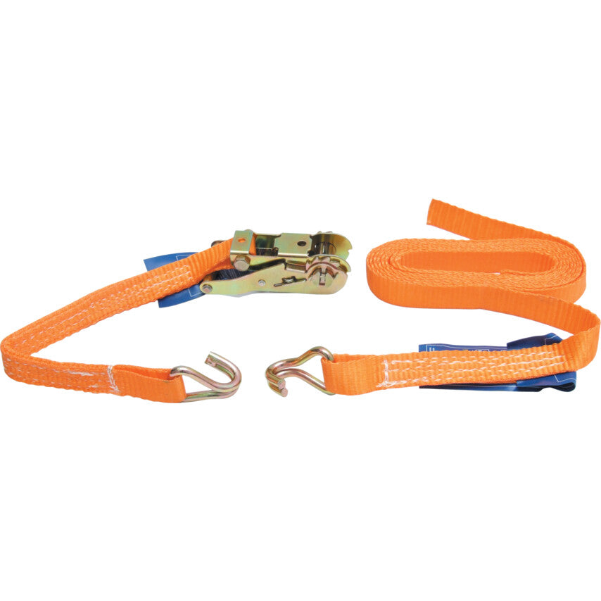 7.5m x 50mm, Load Strap-Double Hook (Two Part), 2500kg Load Capacity, Orange, 2-Piece