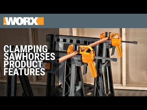 WORX Clamping Sawhorses with Bar Clamps