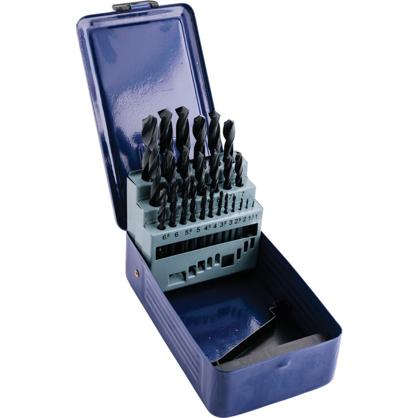 HSS Straight Shank Roll Forged Drill Set, 1-13mmx0.5mm, Set of 25