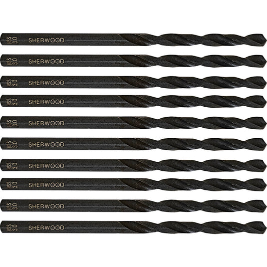 Jobber Drill, 3mm, Normal Helix, High Speed Steel, Black Oxide