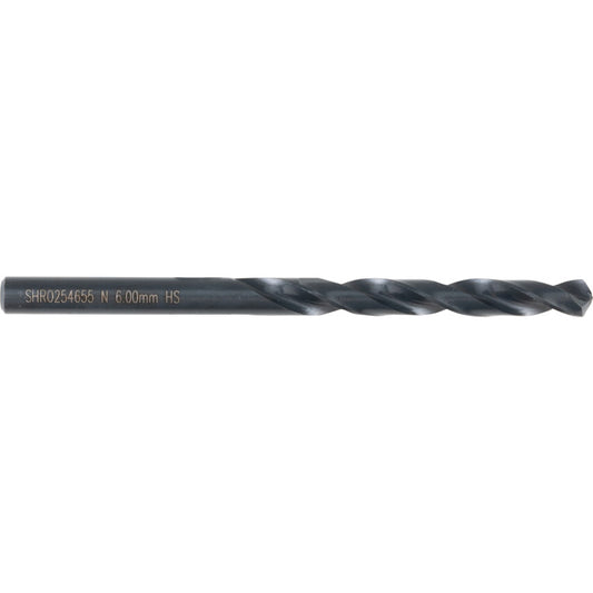 Jobber Drill, 6mm, Normal Helix, High Speed Steel, Black Oxide