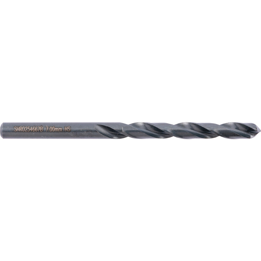 Jobber Drill, 7mm, Normal Helix, High Speed Steel, Black Oxide