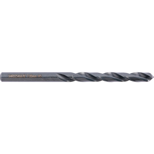 Jobber Drill, 7mm, Normal Helix, High Speed Steel, Black Oxide