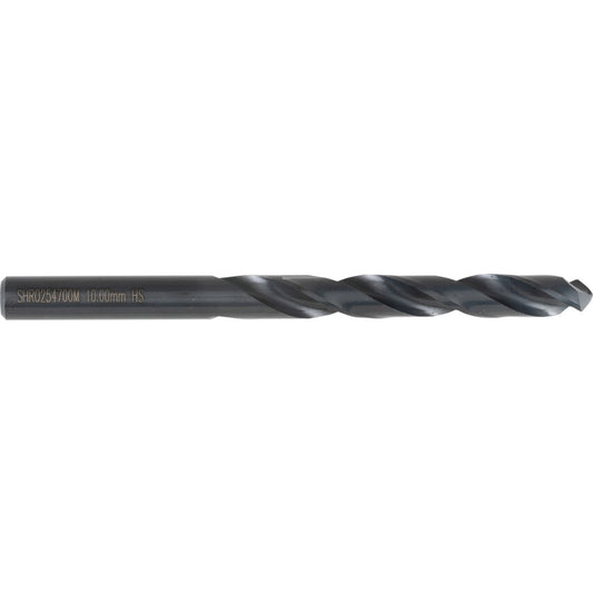 Jobber Drill, 10mm, Normal Helix, High Speed Steel, Black Oxide