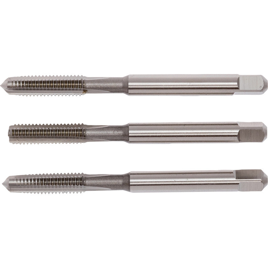 Hand Tap Set , M5 x 0.8mm, Metric Coarse, High Speed Steel, Bright, Set of 3
