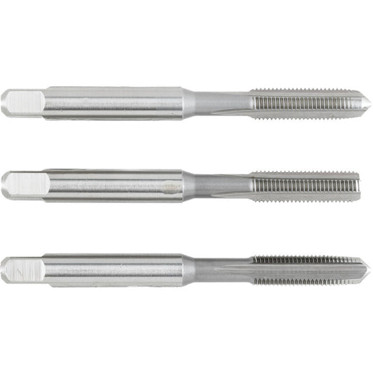 Hand Tap Set , M6 x 0.75mm, Metric Fine, High Speed Steel, Bright, Set of 3