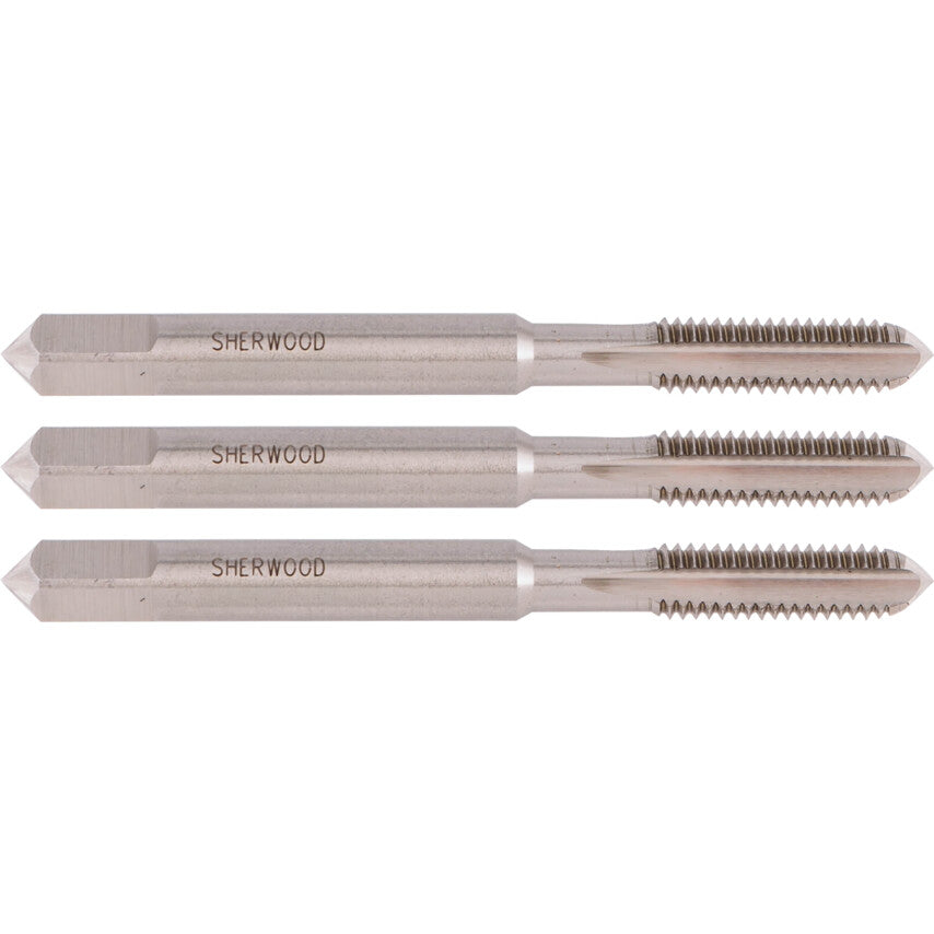 Hand Tap Set , M6 x 1mm, Metric Coarse, High Speed Steel, Bright, Set of 3