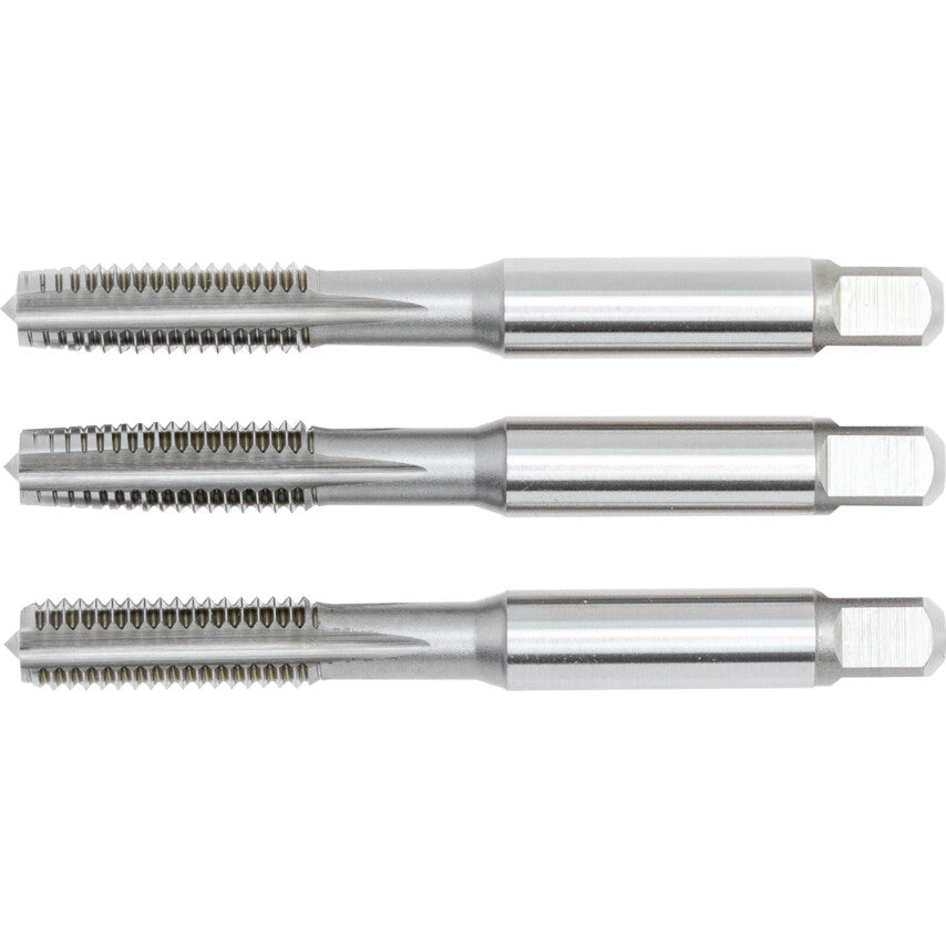 Hand Tap Set , M8 x 1.25, Metric Coarse, High Speed Steel, Bright, Set of 3