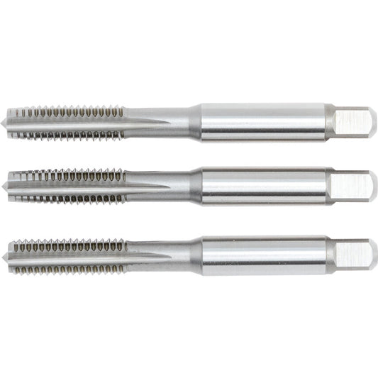 Hand Tap Set , M8 x 1.25, Metric Coarse, High Speed Steel, Bright, Set of 3