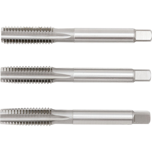 Hand Tap Set , M12 x 1.75mm, Metric Coarse, High Speed Steel, Bright, Set of 3