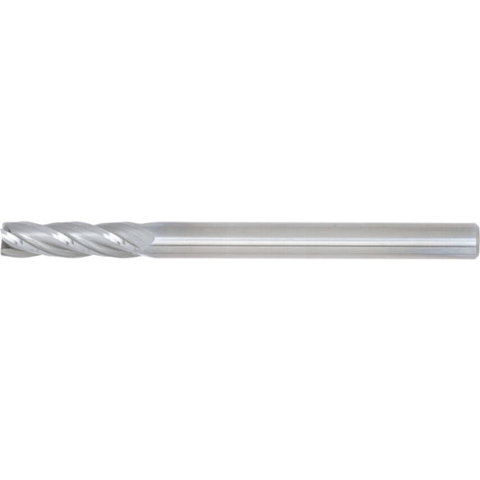 End Mill, Regular, Plain Round Shank, 4mm, Bright, Carbide, 4fl