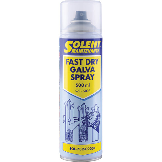 SZ1-500B, Cold Zinc Galvanising, Silver, Aerosol, 500ml