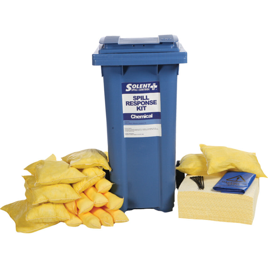 Chemical Spill Kit, 120L Absorbent Capacity Per Kit, 95 x 47 x 54cm, Wheeled Bin
