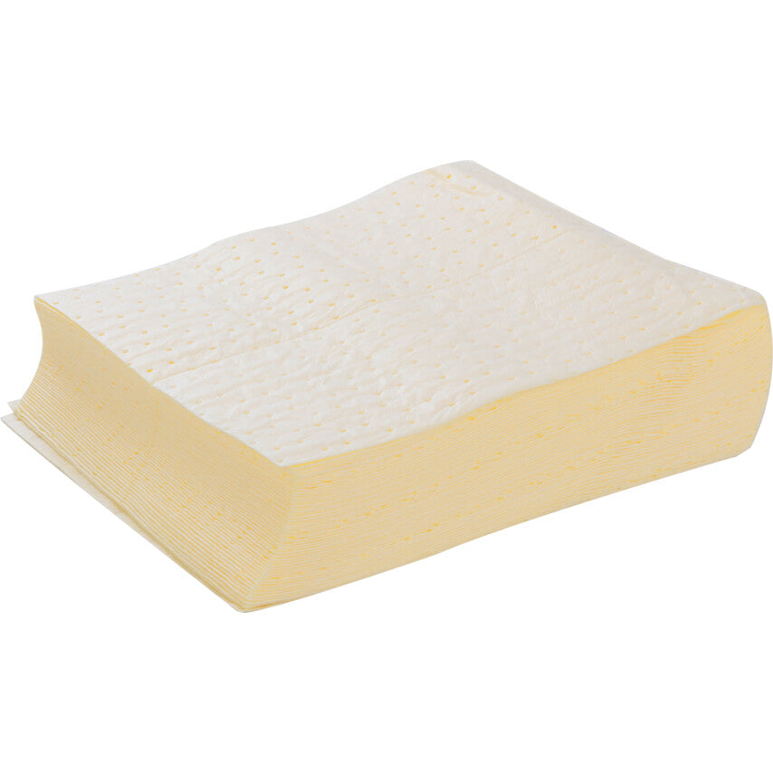 Chemical Absorbent Pads, 80L Per Pack Absorbent Capacity, 50 x 40cm, Pack of 50