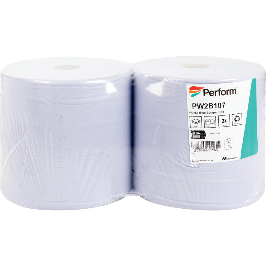 Blue, Large, Wiper Roll, 2 Ply, 2 Rolls