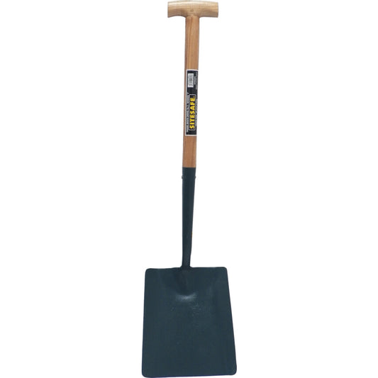 Square Mouth Shovel, 985mm Overall Length, T-Grip Handle, Carbon Steel Blade