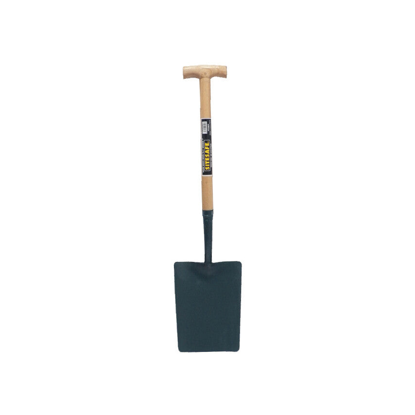 Taper Mouth Shovel, 1000mm Overall Length, T-Grip Handle, Carbon Steel Blade