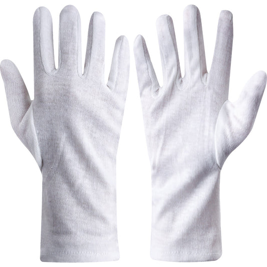 Uncoated Inspection Glove, Interlock Cotton Liner, White, Size 10