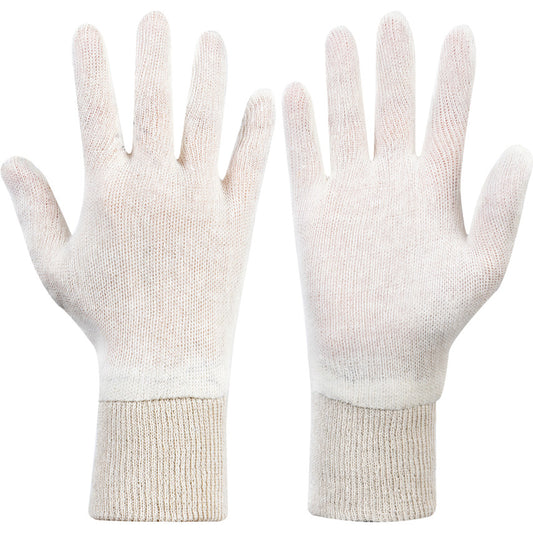 Uncoated Inspection Glove, Cotton Liner, White, Size 8