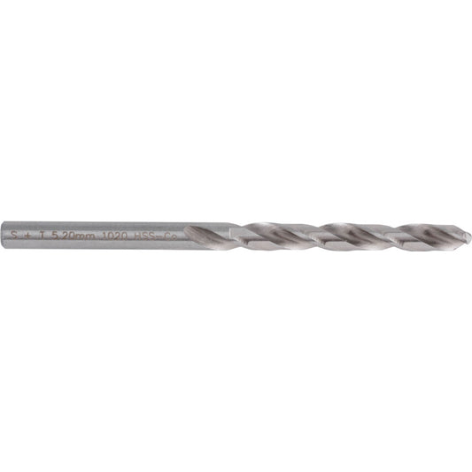 Jobber Drill, 5.2mm, Normal Helix, Cobalt High Speed Steel, Bright