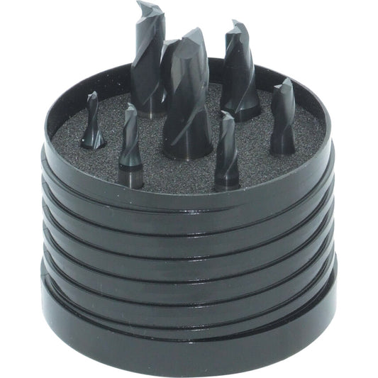 Slot Drill Set, 3-12mm Weldon Flat, Powdered Metal High Speed Steel, Peak Power, Set Of 7